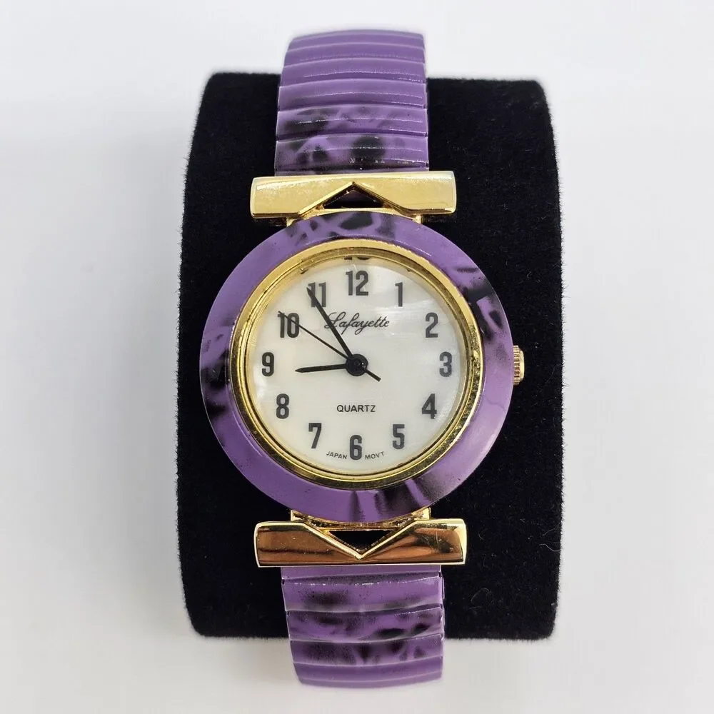 Lafayette Women's‎ Watch 27MM Cream Dial Purple Expandable Band 6